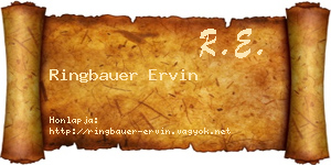 Ringbauer Ervin névjegykártya