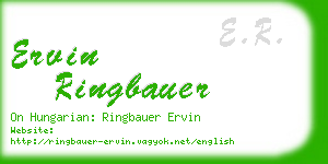ervin ringbauer business card